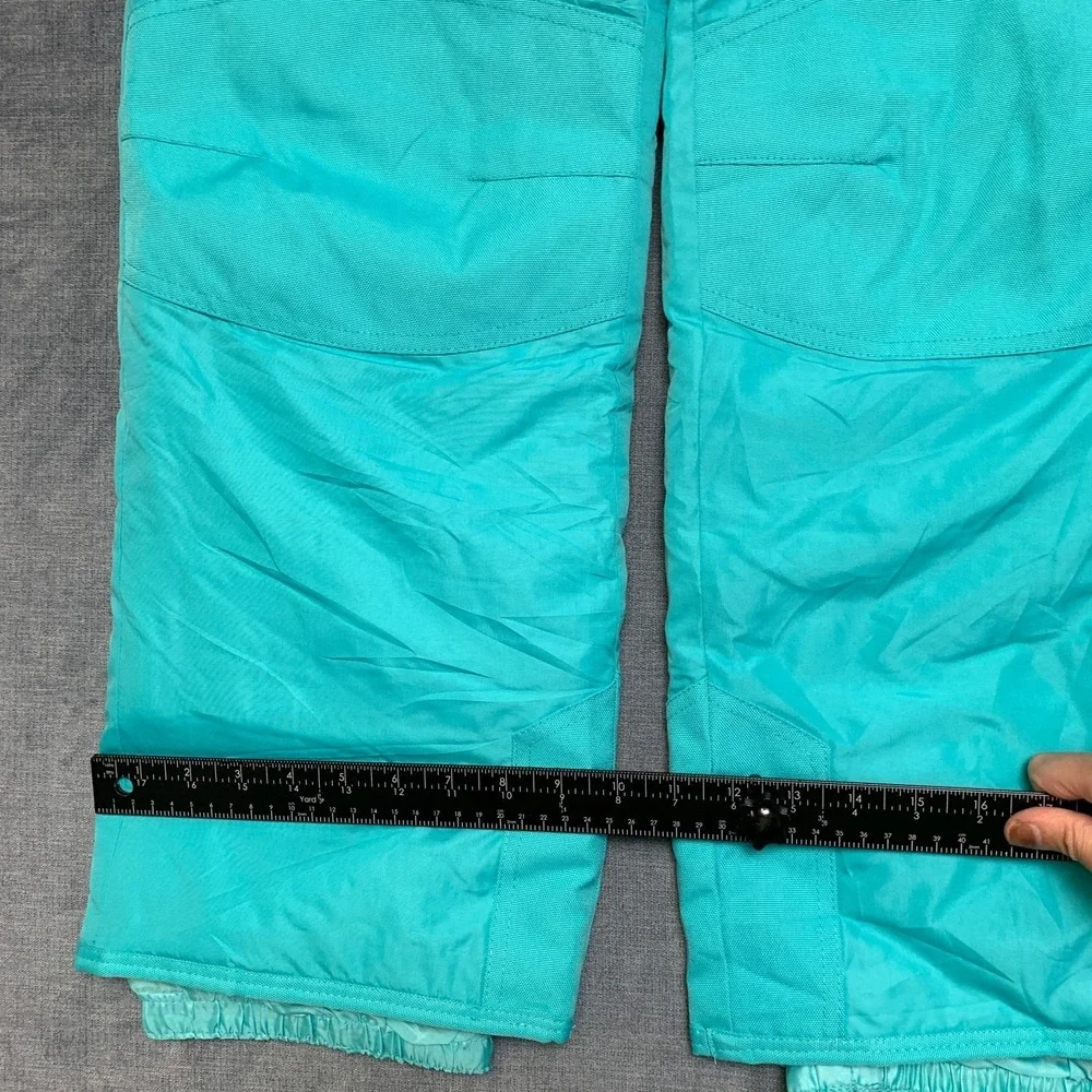 Champion Snow Bib Overall Girls Large Blue Adjustable Strap Insulated Zip Pocket